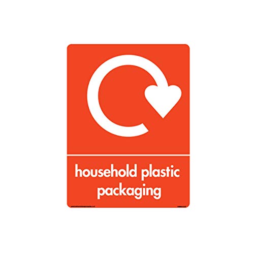 Wrap Recycle Houshold Verpackung No Film mit Logo-Schildern – Wrap Recycling-Schilder, 4 mm geriffelte Tafel, 100 mm x 150 mm – A6 von Health & Safety Sign Supplies