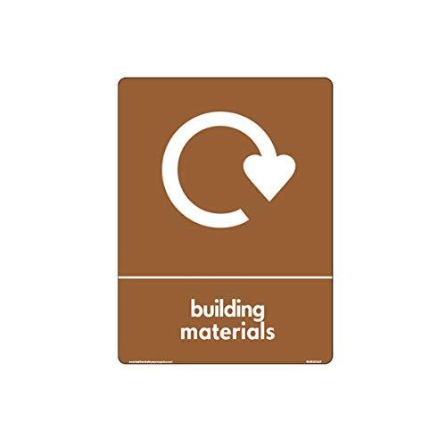 Wrap Recycling-Baustoffe mit Logo-Schildern – Standard, selbstklebendes Vinyl, 225 mm x 60 mm von Health & Safety Sign Supplies