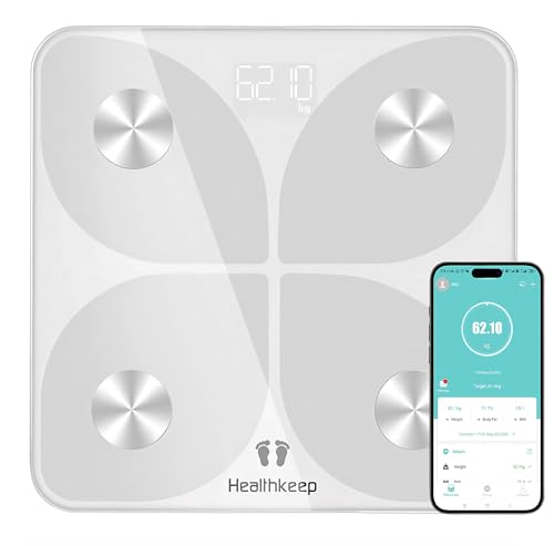Körperfettwaage, Digital Personenwaagen Bluetooth Körperanalysewaage mit App Smart Waage für Körperfett, BMI, Muskelmasse, Protein, BMR 28cm*28cm Körperfettwaage, Digital Personenwaagen Bluetooth Körperanalysewaage mit App Smart Waage für Körperfett, BMI, Muskelmasse, Protein, BMR 28cm*28cm von Healthkeep