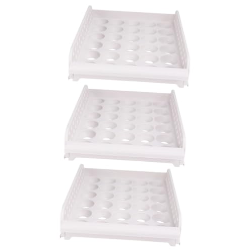 3Er-Box Schublade Kühlschrank Essenstablett Eier Bio Tablett mit Deckel Eierhalter Gefrierbehälter Bio-Eier Eierablage überlagert Eierständer Antikollisions Eierkarton Veranstalter von Healvian
