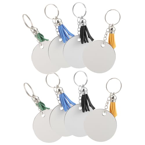 Healvian 10 Sets Density Board Schlüsselanhänger Quaste Schlüsselanhänger Sublimation Blank Schlüsselanhänger Anhänger Sublimation DIY Sublimation Blank Schlüsselanhänger Zufällige Farbe von Healvian