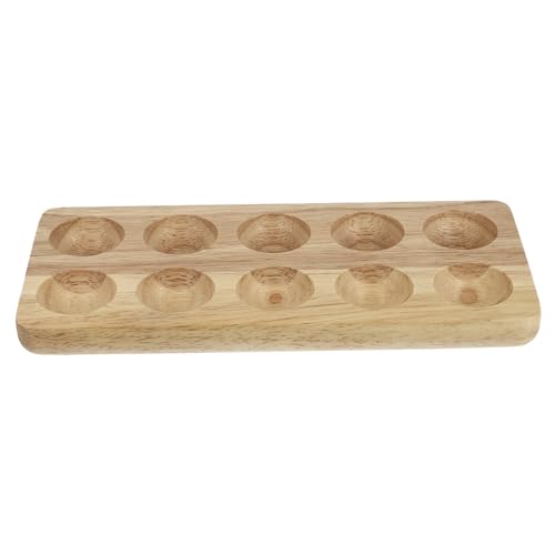 Healvian 1stk Eierschale Aus Holz Eierschrank Eierhalter Gestell Eierk?rbe Ei Display Rack Ei Skelter Eierregal Eierhalter Rack Eier Tischplatte Eiertr?ger Ablagefach Doppelreihe Hölzern von Healvian