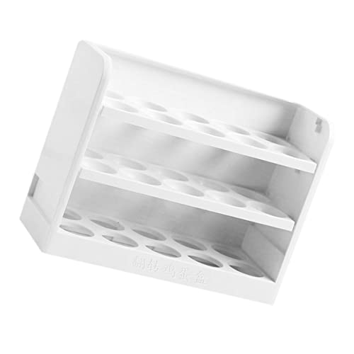 Healvian 2st Kühlschrank Aufbewahrungsbox Halter Für Eierkonservierung Mehrschichtiger Eierhalter Füllbare Eier Ei-display-container Kühlschrank Eierhalter Weiß Plastik Lagerung Tablett von Healvian