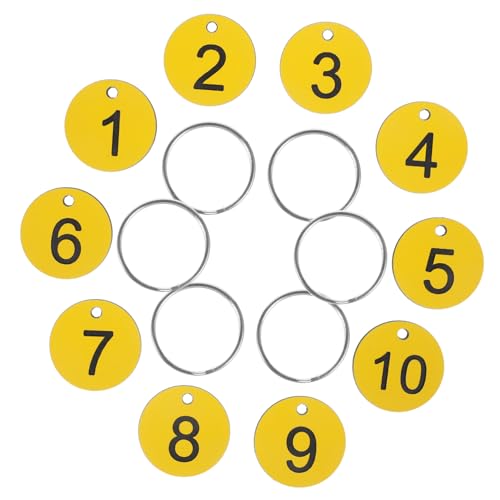 Healvian 50 Sätze Nummernschild runde nummerierte Tags ID-Tags mit Ringen Gepäckanhänger Schlüsselanhänger mit Etiketten Stichworte Runde Zahlen -Tags Acryl Yellow Healvian 50 Sätze Nummernschild runde nummerierte Tags ID-Tags mit Ringen Gepäckanhänger Schlüsselanhänger mit Etiketten Stichworte Runde Zahlen -Tags Acryl Yellow von Healvian
