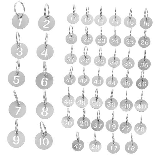 Healvian 50 Stück Nummernschild Zahlenabzeichen für Anzahl ID-Tags nummeriert ID-Nummern-Tags runden Runde Edelstahl -Tags Zahlenmarke rundes Etikett Schlüsselbauer Rostfreier Silber Healvian 50 Stück Nummernschild Zahlenabzeichen für Anzahl ID-Tags nummeriert ID-Nummern-Tags runden Runde Edelstahl -Tags Zahlenmarke rundes Etikett Schlüsselbauer Rostfreier Silber von Healvian