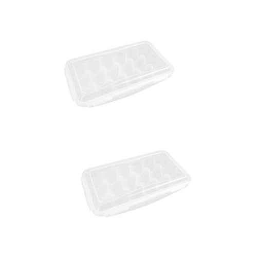 Healvian Kunststoffbehälter 2 Stück Box Stapelbar Eierhalter Eierhalter Für Kühlschrank Tragbare Eierhalter Behälter Mit Deckel Kühlschrank Ei Plastikbehälter von Healvian