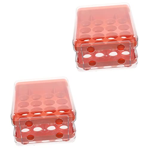 Healvian Kunststoffbehälter 2 Stück Eier Aufbewahrungsbox Transparente Haustier Kühlschrankplatte Kühlschrank-Organizer-Behälter von Healvian