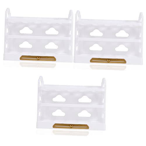 Healvian Kunststoffbehälter 3 Stück Eier Aufbewahrungsbox Kühlschrank Pp Weißer Karton Schubladenfach von Healvian