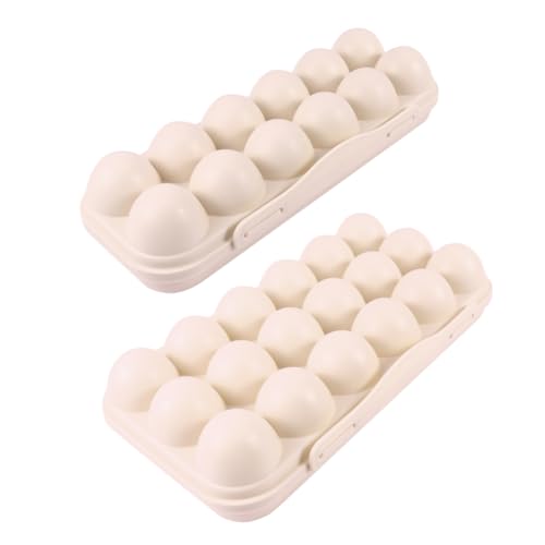 Healvian Schubladenfach 2 Stück Lebensmittelbehälter Mit Deckel Einlagige Eierbox Essenstabletts von Healvian