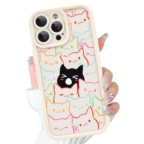 Heaofei Cute Case for iPhone 16 Pro Max Case with Coloful and Black Cats Cat Pattern Design for Women Girls Boys, Aesthetic Kawaii Animal Soft Bumper Drop Protection Protective Phone Cover, White Heaofei Cute Case for iPhone 16 Pro Max Case with Coloful and Black Cats Cat Pattern Design for Women Girls Boys, Aesthetic Kawaii Animal Soft Bumper Drop Protection Protective Phone Cover, White von Heaofei