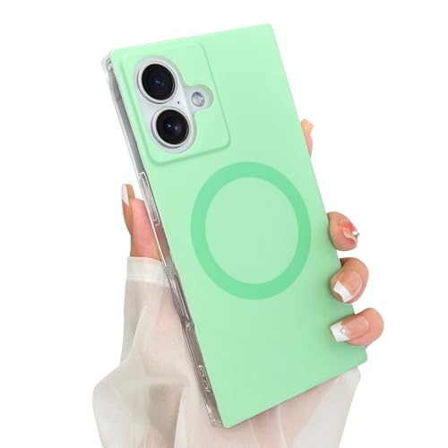 Heaofei Rechteckige Schutzhülle für iPhone 16, für Damen, Mädchen, Jungen, kompatibel mit Magsafe, süßes Bonbon-Design, Kawaii-ästhetisch, mädchenhaft, magnetische Schutzhülle, Hellgrün Heaofei Rechteckige Schutzhülle für iPhone 16, für Damen, Mädchen, Jungen, kompatibel mit Magsafe, süßes Bonbon-Design, Kawaii-ästhetisch, mädchenhaft, magnetische Schutzhülle, Hellgrün von Heaofei