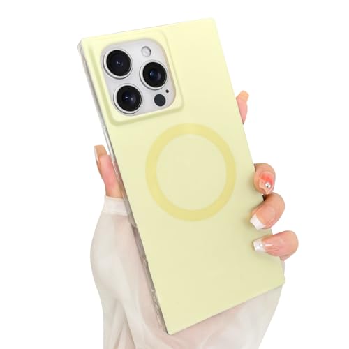 Heaofei Rechteckige Schutzhülle für iPhone 16 Pro Max, kompatibel mit Magsafe, niedliches Bonbon-Design, Kawaii-ästhetisch, mädchenhaft, magnetische Schutzhülle, Hellgelb Heaofei Rechteckige Schutzhülle für iPhone 16 Pro Max, kompatibel mit Magsafe, niedliches Bonbon-Design, Kawaii-ästhetisch, mädchenhaft, magnetische Schutzhülle, Hellgelb von Heaofei
