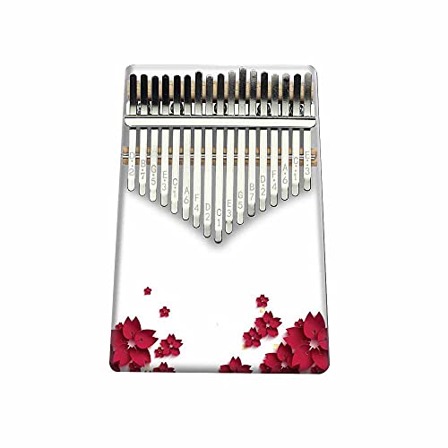 Hearda Kalimba 17 Schlüssel Daumen Klavier, Kalimba Instrument für Anfänger Kinder mit Stimmhammer, Studienführer, Daumenklavier Fingerklavier Kalimba Musik Geschenk (Rote Kirschblüten) von Hearda