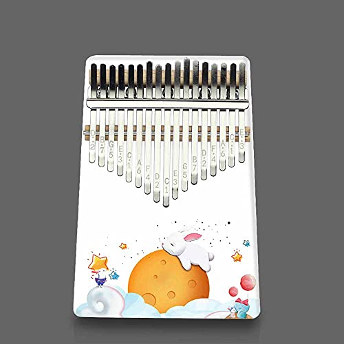 Hearda Kalimba 17 Schlüssel Daumen Klavier, Kalimba Instrument für Anfänger Kinder mit Stimmhammer, Studienführer, Daumenklavier Fingerklavier Kalimba Musik Geschenk - Tierdruck (Weißer Hase) von Hearda