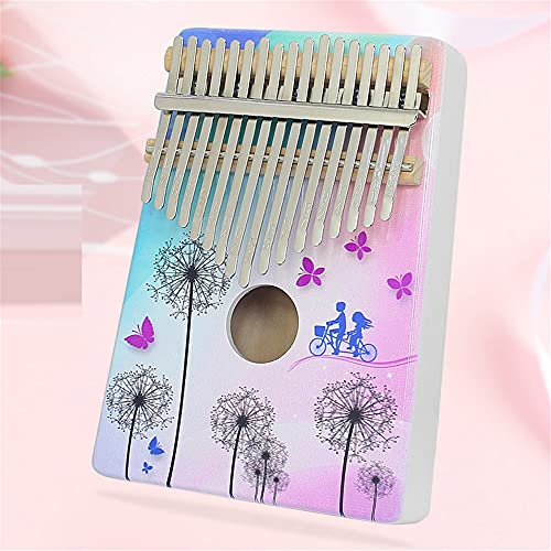 Hearda Kalimba 17 Schlüssel Daumen Klavier, Kalimba Instrument für Anfänger Kinder mit Stimmhammer,Stoffbeutel,Studienführer,3D-MalereiDaumenklavier Fingerklavier Musik Geschenk (Löwenzahn) von Hearda