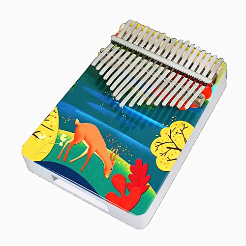 Hearda Kalimba 17 Schlüssel Daumen Klavier, Kalimba Instrument für Anfänger Kinder mit Stimmhammer,Stoffbeutel,Studienführer,Daumenklavier Fingerklavier Kalimba Musik Geschenk (Karikatur) von Hearda