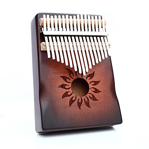 Hearda Kalimba 17 Schlüssel Daumen Klavier, Kalimba Instrument für Anfänger Kinder mit Stimmhammer,Stoffbeutel,Studienführer,Daumenklavier Fingerklavier Kalimba Musik Geschenk (Sonne) von Hearda