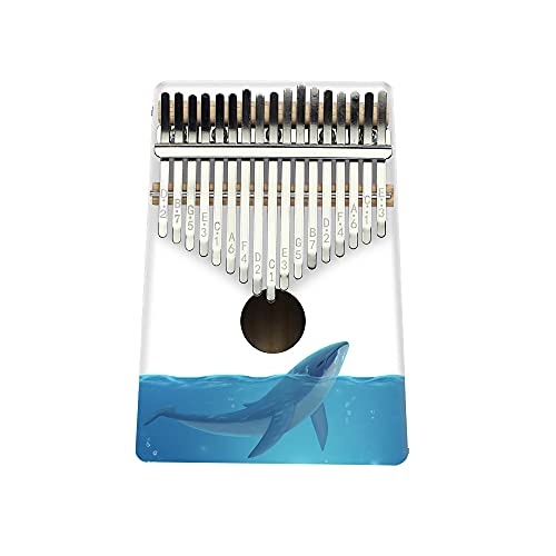 Hearda Kalimba 17 Schlüssel Daumen Klavier, Kalimba Instrument für Anfänger Kinder mit Stimmhammer,Stoffbeutel,Studienführer,Daumenklavier Fingerklavier Kalimba Musik Geschenk (Wal) von Hearda