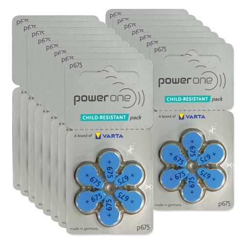 Power One Hörgerätebatterien Größe 675 - p675 Batterie für Hörgeräte, langlebig, Quecksilberfreie 1,45 V Zink-Luft-Hörgerätebatterien (90 Batterien) - Ablauf Mai 2028 von Hearing Help Express