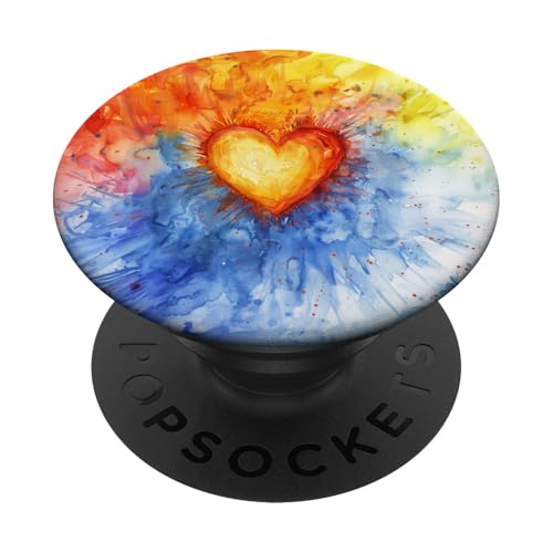 Aquarell Herz PopSockets Klebender PopGrip von Heart Accessories