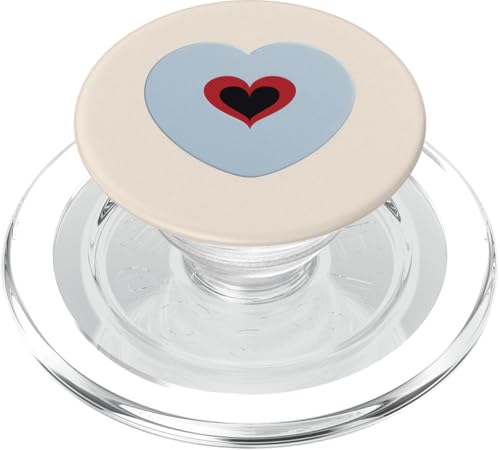 Blau, Schwarz, Rot und Herz auf Beige PopSockets PopGrip für MagSafe von Heart Accessories