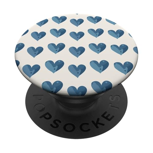 Blaues Herzmuster PopSockets Klebender PopGrip von Heart Accessories