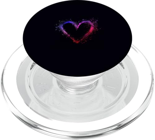 Buntes Herz auf Schwarz PopSockets PopGrip für MagSafe von Heart Accessories