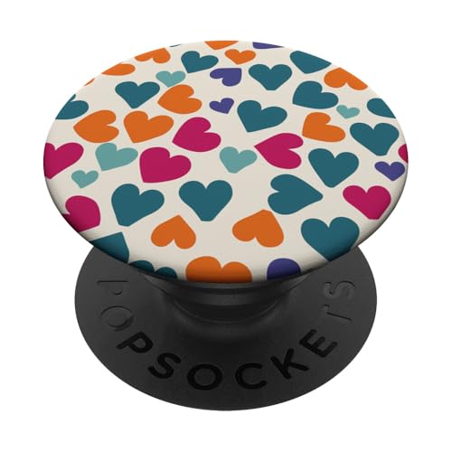 Buntes Herzmuster PopSockets Klebender PopGrip von Heart Accessories