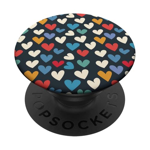 Buntes Herzmuster PopSockets Klebender PopGrip von Heart Accessories