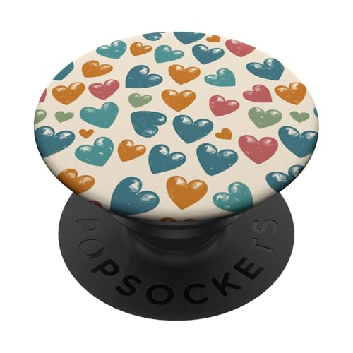 Buntes Herzmuster PopSockets Klebender PopGrip von Heart Accessories