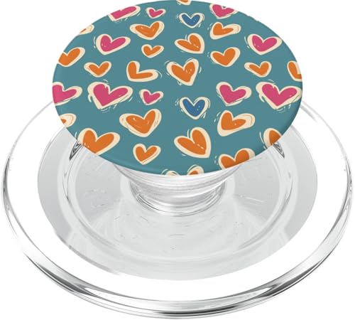 Buntes rosa Herzmuster PopSockets PopGrip für MagSafe von Heart Accessories