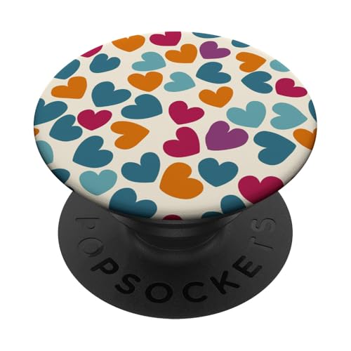 Farben Liebesherzen Muster PopSockets Klebender PopGrip von Heart Accessories