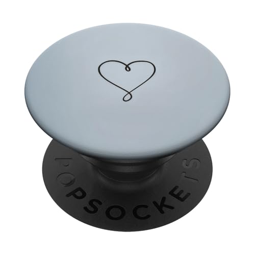 Minimalistisches Herz auf blauem Hintergrund PopSockets Klebender PopGrip von Heart Accessories