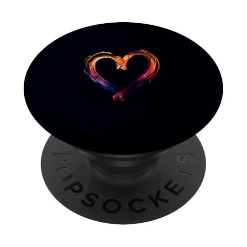 Minimalistisches Herz schwarz PopSockets Klebender PopGrip von Heart Accessories