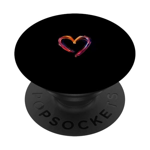 Minimalistisches Herz schwarz PopSockets Klebender PopGrip von Heart Accessories