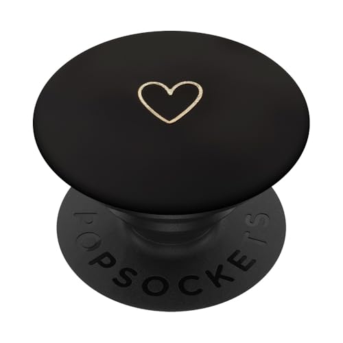 Minimalistisches Herz schwarz PopSockets Klebender PopGrip von Heart Accessories