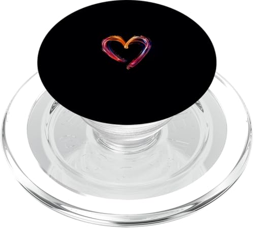 Minimalistisches Herz schwarz PopSockets PopGrip für MagSafe von Heart Accessories