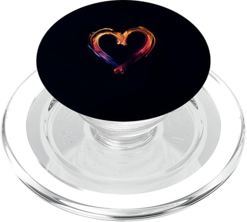 Minimalistisches Herz schwarz PopSockets PopGrip für MagSafe von Heart Accessories