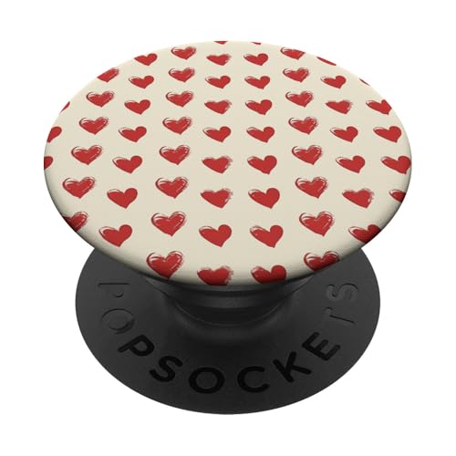 Minimalistisches Retro-Herzmuster PopSockets Klebender PopGrip von Heart Accessories