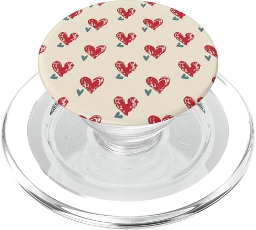 Minimalistisches Retro-Herzmuster PopSockets PopGrip für MagSafe von Heart Accessories