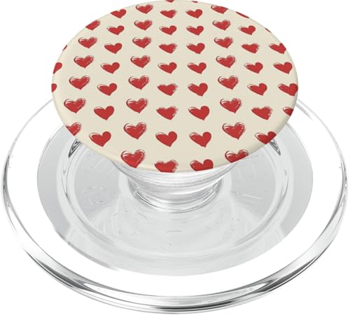 Minimalistisches Retro-Herzmuster PopSockets PopGrip für MagSafe von Heart Accessories
