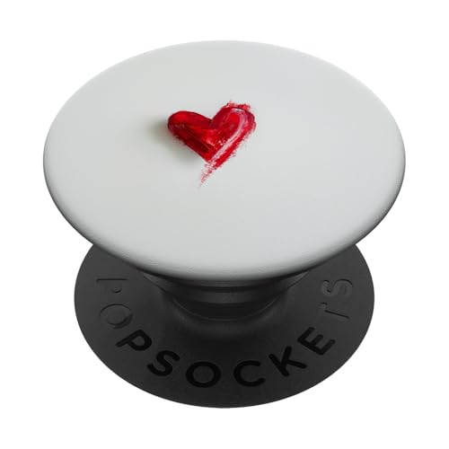Minimalistisches rotes Herz PopSockets Klebender PopGrip von Heart Accessories
