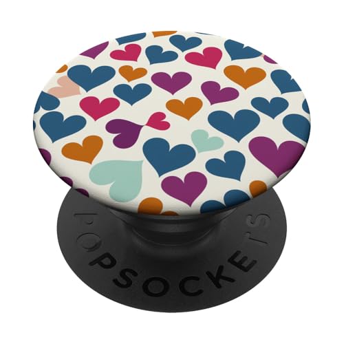 Niedliches, minimalistisches Herzmuster, ästhetisches Design PopSockets Klebender PopGrip von Heart Accessories