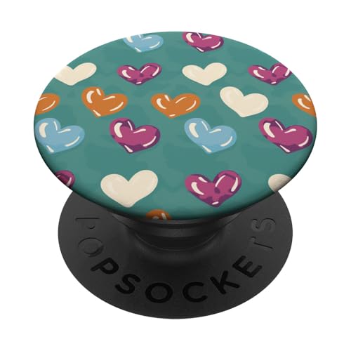 Niedliches, minimalistisches Herzmuster, ästhetisches Design PopSockets Klebender PopGrip von Heart Accessories