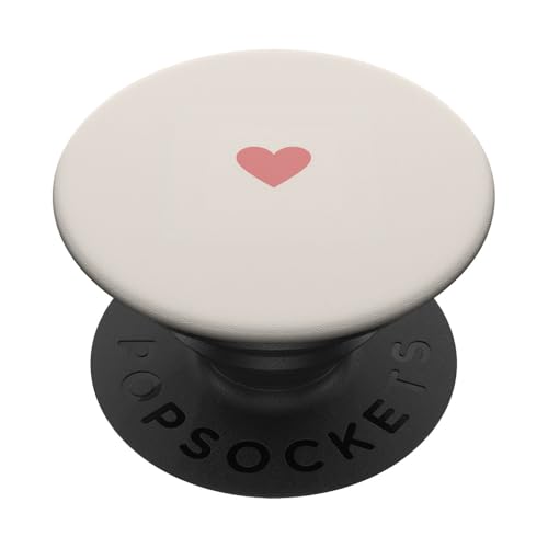 Rosa Herz auf Weiß PopSockets Klebender PopGrip von Heart Accessories