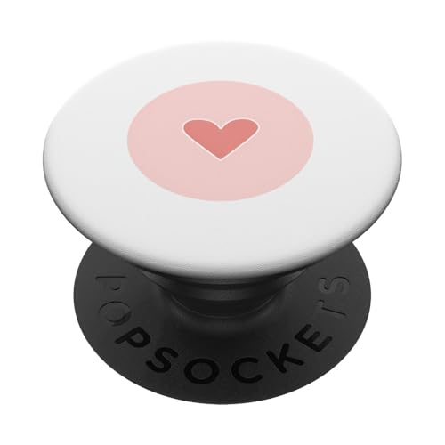 Rosa Herz auf Weiß PopSockets Klebender PopGrip von Heart Accessories