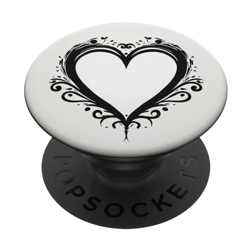 Süßes Herz Love Schwarz PopSockets Klebender PopGrip von Heart Accessories