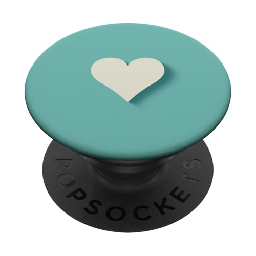 Weißes Herz auf Blau PopSockets Klebender PopGrip von Heart Accessories