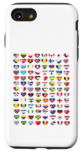 Herz Flaggen der Länder der Welt Flaggen Herren Damen Hülle für iPhone SE (2020) / 7 / 8 von Heart Flags of the Countries of the World Flags
