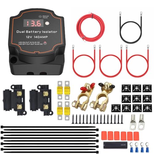 Heart Horse 3M trennrelais 12v zweitbatterie, 140 A, intelligentes Dual-trennrelais-Set, manueller/automatischer Modus für LKW, SUV, Wohnmobil, ATV, UTV, Boot von Heart Horse